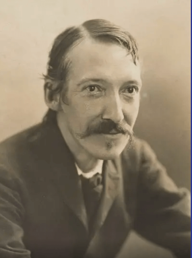 Portrait photograph of Robert Louis Stevenson, Scottish Victorian author of Treasure Island and Strange Case of Dr Jekyll and Mr Hyde